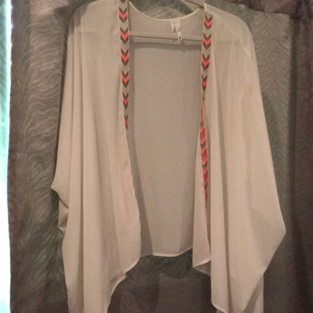White sheer kimono
